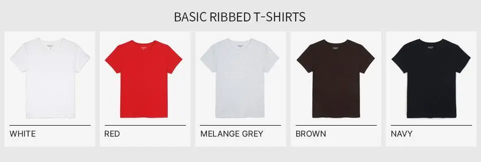 [모음전] BASIC RIBBED T-SHIRTS - 5color 상세페이지 2